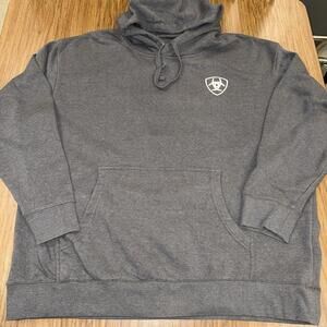 Ariat Hoodie Mens XXL Gray Camo Sweatshirt Flag Cowboy Western Hunting USA